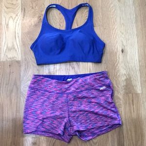 Bundle of sports bra and shorts 💙💗💙